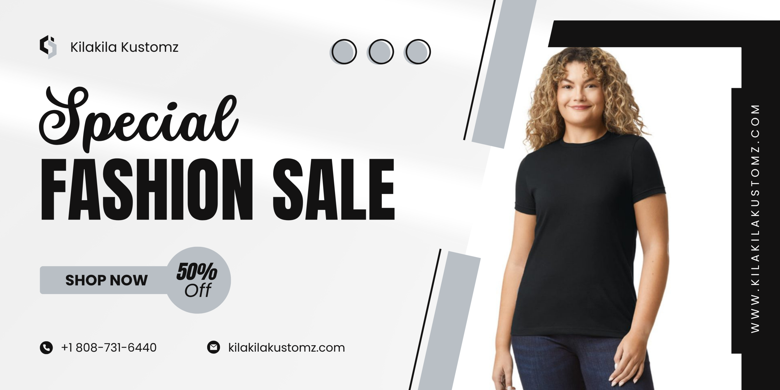 Black And White Modern Fashion Sale Banner Landscape (2)